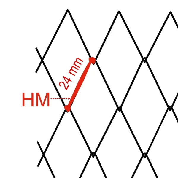 Half mesh | 24 mm | HM diamond mesh | Netting | Fishing | Drawing