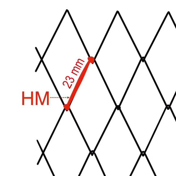 Half mesh 23 mm HM diamond mesh